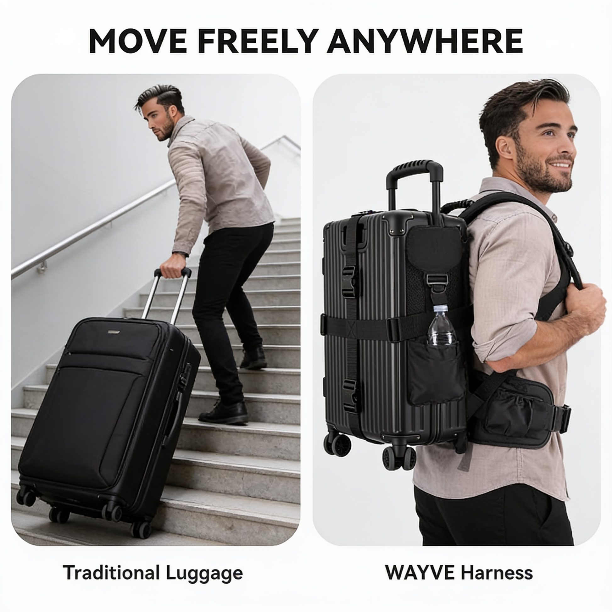 WAYVE Travel Harness — adjustable straps for all body types